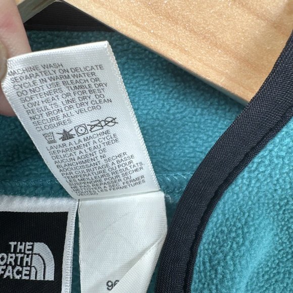 Vintage The North Face Jacket Vest Teal Fleece Men's Large USA - Picture 4 of 9